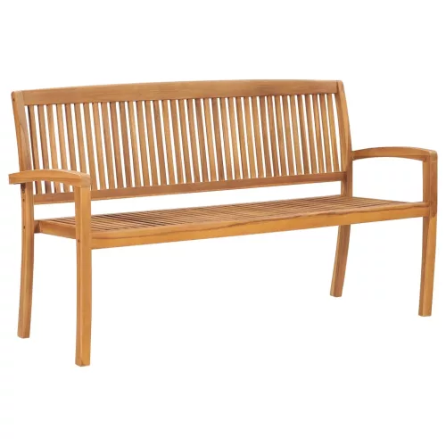  tömör tíkfa rakásolható kerti pad párnával 159 cm