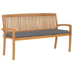  tömör tíkfa rakásolható kerti pad párnával 159 cm
