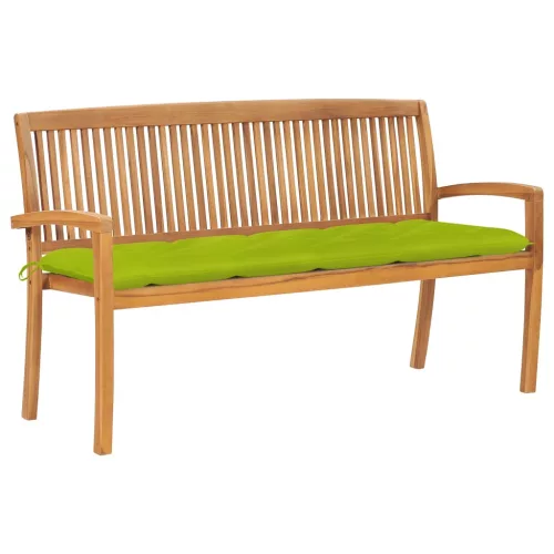  tömör tíkfa rakásolható kerti pad párnával 159 cm