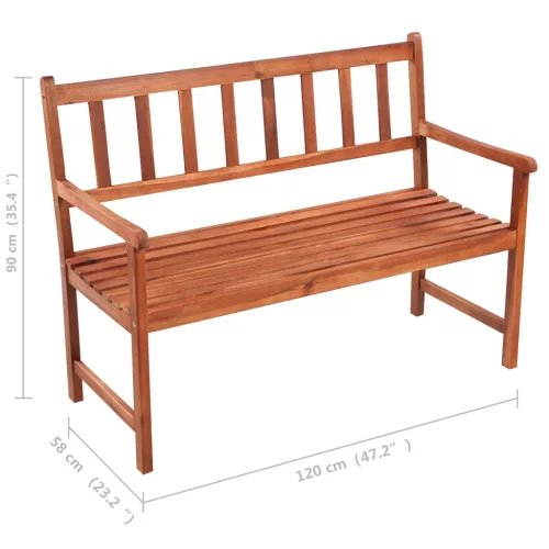  tömör akácfa kerti pad párnával 120 cm