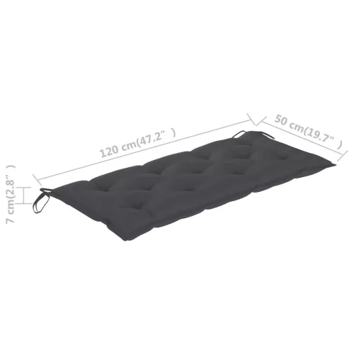  tömör akácfa kerti pad párnával 120 cm