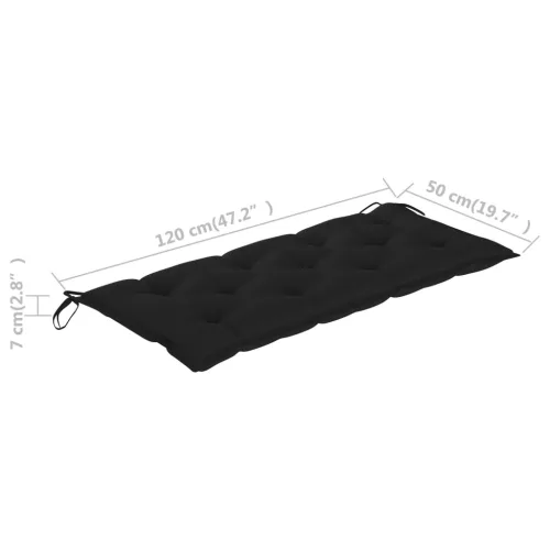 tömör akácfa kerti pad párnával 120 cm
