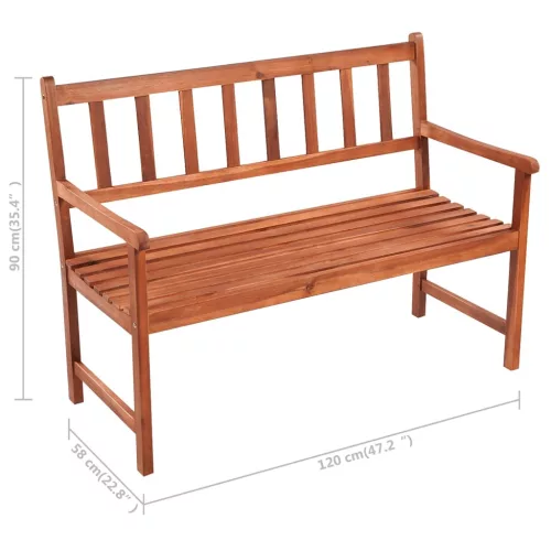  tömör akácfa kerti pad párnával 120 cm