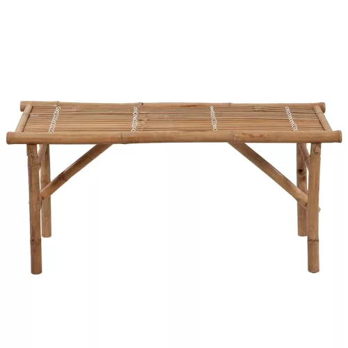  összecsukható bambusz kerti pad párnával 118 cm