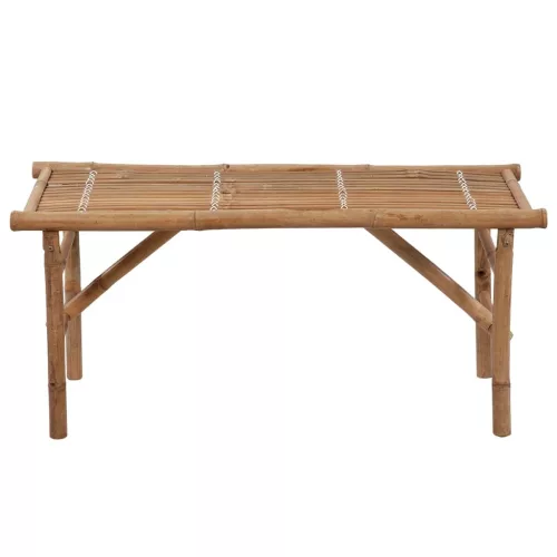  összecsukható bambusz kerti pad párnával 118 cm