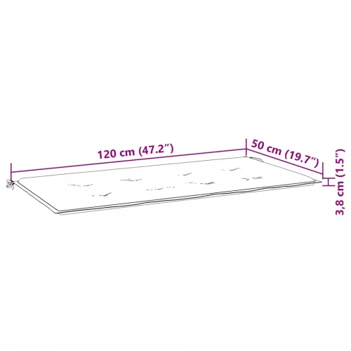  összecsukható bambusz kerti pad párnával 118 cm