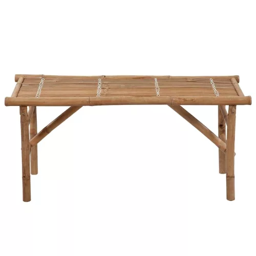  összecsukható bambusz kerti pad párnával 118 cm