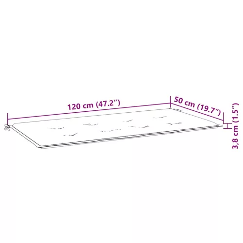  összecsukható bambusz kerti pad párnával 118 cm