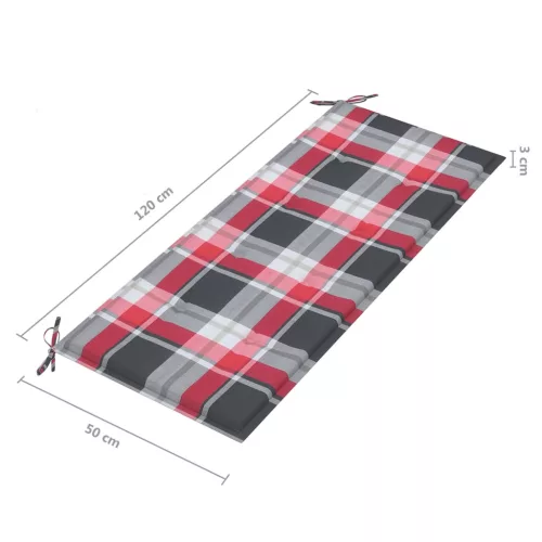  összecsukható bambusz kerti pad párnával 118 cm