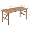  összecsukható bambusz kerti pad párnával 118 cm