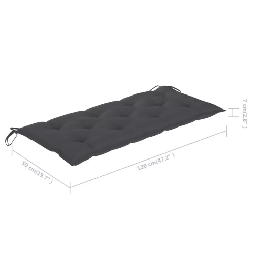  összecsukható bambusz kerti pad párnával 118 cm