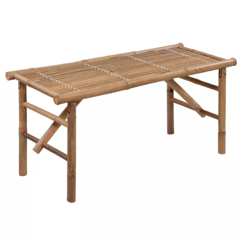  összecsukható bambusz kerti pad párnával 118 cm