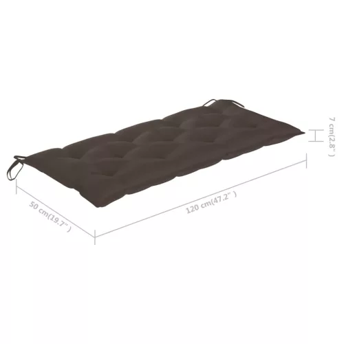  összecsukható bambusz kerti pad párnával 118 cm