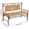  bambusz kerti pad párnával 120 cm