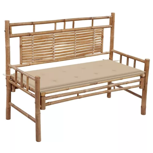  bambusz kerti pad párnával 120 cm