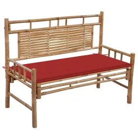  bambusz kerti pad párnával 120 cm