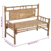  bambusz kerti pad párnával 120 cm