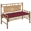  bambusz kerti pad párnával 120 cm
