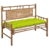  bambusz kerti pad párnával 120 cm