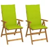  2 db dönthető tömör akácfa kerti szék párnákkal