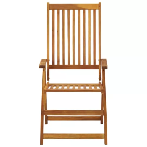  6 db összecsukható tömör akácfa kerti szék párnával