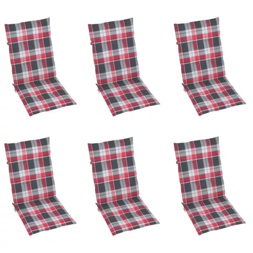  6 db összecsukható tömör akácfa kerti szék párnával