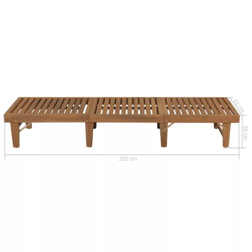  összecsukható tömör akácfa napozóágy párnával
