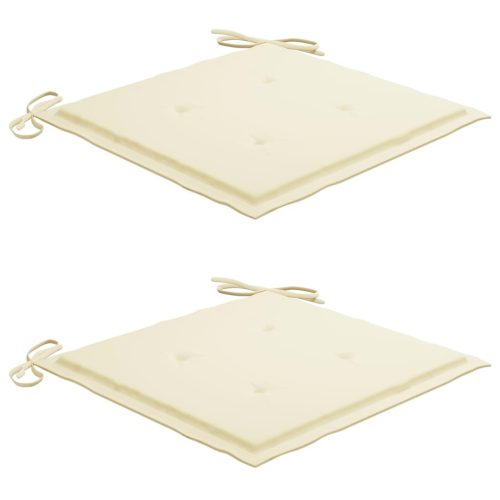  2 db tömör akácfa kültéri étkezőszék párnával