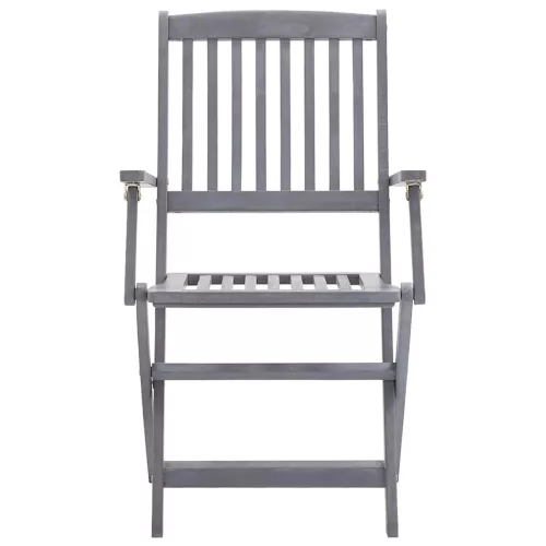  4 db összecsukható tömör akácfa kültéri szék párnával