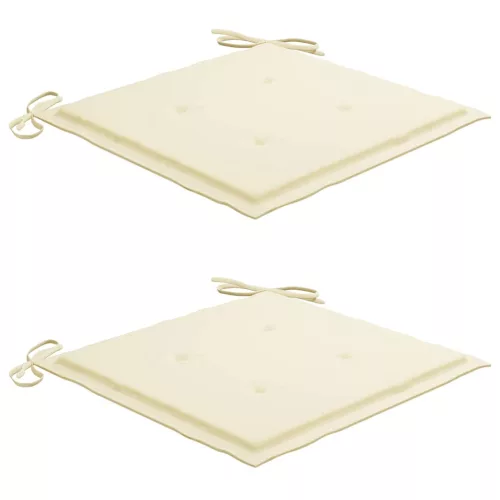  2 db összecsukható tömör akácfa kerti szék párnákkal