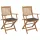  2 db összecsukható tömör akácfa kerti szék párnákkal