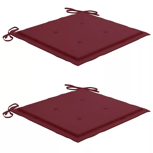  2 db összecsukható tömör akácfa kerti szék párnákkal