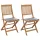  2 db összecsukható tömör akácfa kerti szék párnákkal