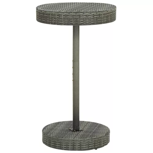  3 részes szürke polyrattan kerti bárszett párnákkal