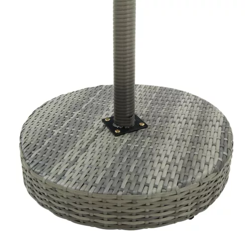  3 részes szürke polyrattan kerti bárszett párnákkal