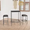  3 részes szürke polyrattan kerti bárszett párnákkal