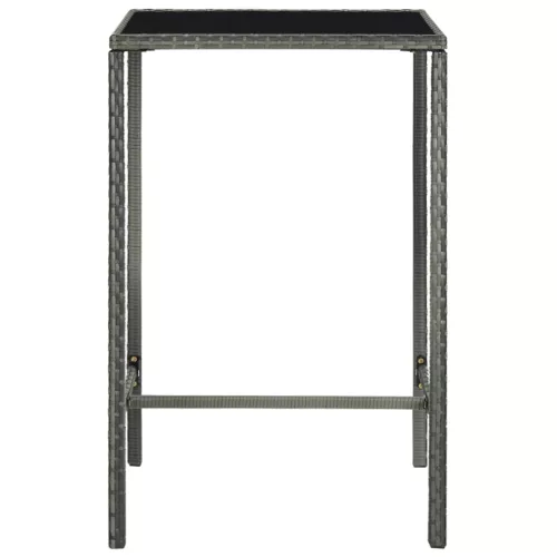  3 részes szürke polyrattan kerti bárszett párnákkal