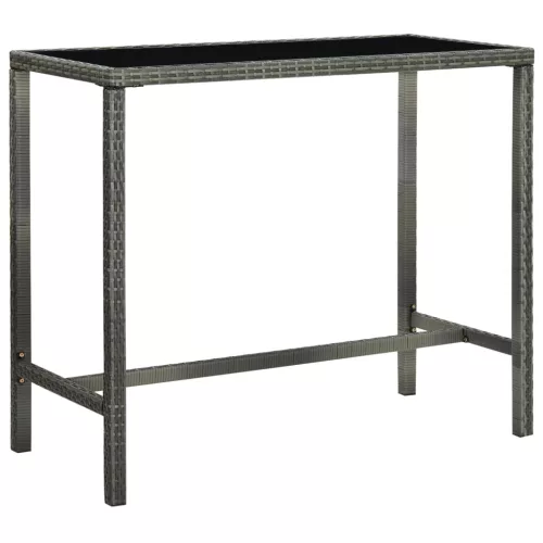  7 részes szürke polyrattan kerti bárszett