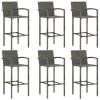  7 részes szürke polyrattan kerti bárszett