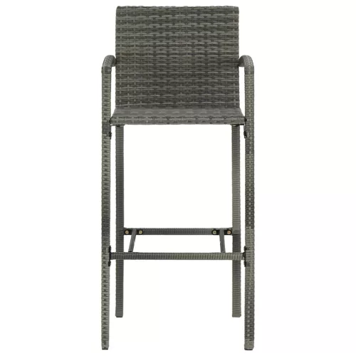  7 részes szürke polyrattan kerti bárszett