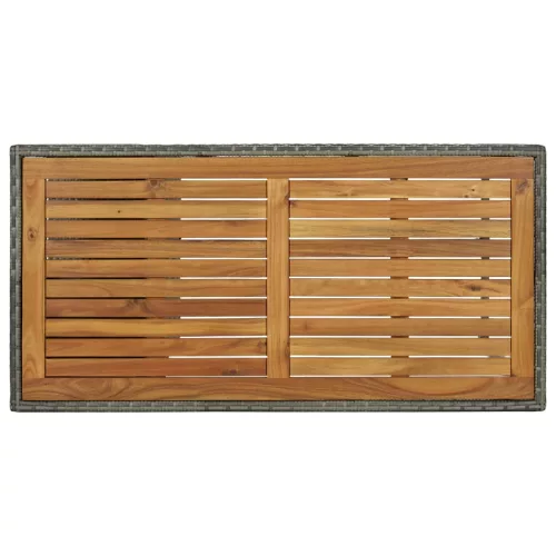  5 darabos szürke polyrattan kerti bárszett párnákkal