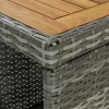 5 darabos szürke polyrattan kerti bárszett párnákkal