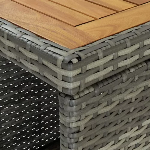  5 darabos szürke polyrattan kerti bárszett párnákkal