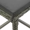  5 darabos szürke polyrattan kerti bárszett párnákkal
