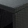  5 darabos fekete polyrattan kerti bárszett párnákkal