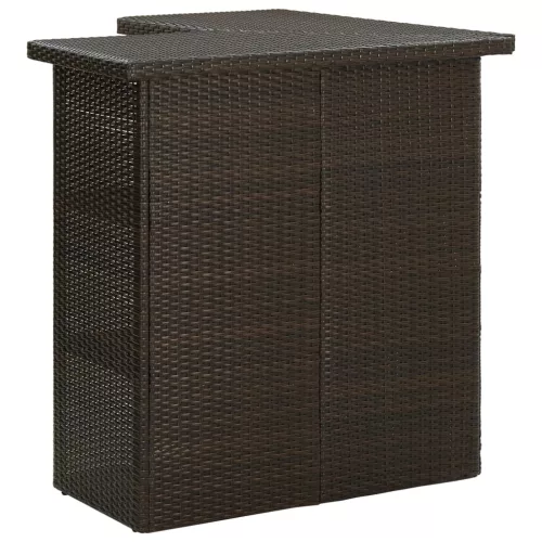  8 részes barna polyrattan kerti bárszett párnával