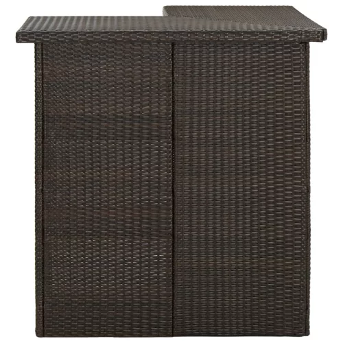  8 részes barna polyrattan kerti bárszett párnával