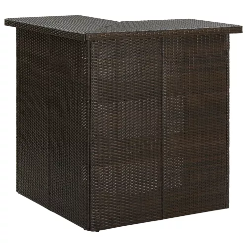  8 részes barna polyrattan kerti bárszett párnával