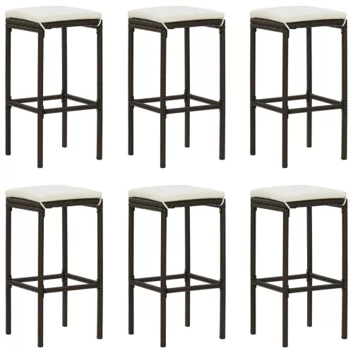  8 részes barna polyrattan kerti bárszett párnával