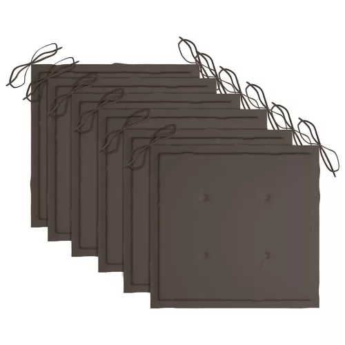  6 db összecsukható tömör akácfa kültéri szék párnákkal